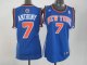 New York Knicks #7 Carmelo Anthony Blue Women's Road Stitched NBA Jersey