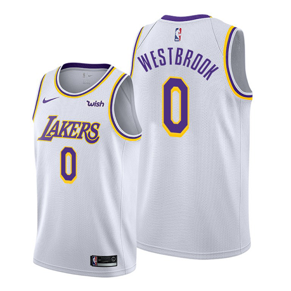 Men's Los Angeles Lakers #0 Russell Westbrook White 2021 Trade Association Edition NBA Jersey