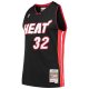 Men's Miami Heat Shaquille O'Neal Mitchell & Ness Black Hardwood Classics Swingman Jersey