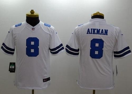 Nike Dallas Cowboys #8 Troy Aikman White Youth Stitched NFL Limited Jersey