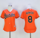 Baltimore Orioles #8 Cal Ripken Orange Women's Alternate Stitched MLB Jersey