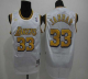 Men's Los Angeles Lakers #33 Abdul-Jabbar White Throwback Stitched NBA Jersey