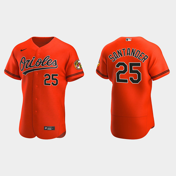 Men's Baltimore Orioles #25 Anthony Santander Orange Alternate Flex Base MLB Jersey