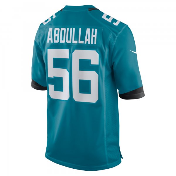 Men's Jacksonville Jaguars Yasir Abdullah Nike  Teal Team Game Jersey