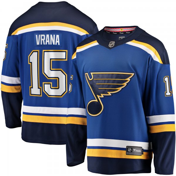 Men's St. Louis Blues Jakub Vrana Fanatics Blue Home Breakaway Jersey