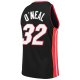 Men's Miami Heat Shaquille O'Neal Mitchell & Ness Black Hardwood Classics Swingman Jersey