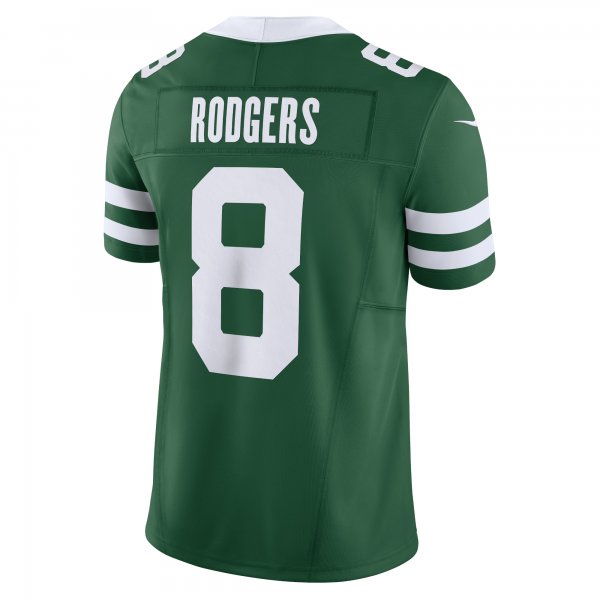 Men's New York Jets Aaron Rodgers Nike Legacy Green Vapor F.U.S.E. Limited Jersey