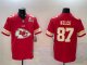 Youth Kansas City Chiefs #87 Travis Kelce Red Super Bowl LIX Team Big Logo Vapor Limited Stitched Jersey