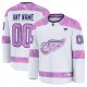 Men's Detroit Red Wings Fanatics White 2024 Hockey Fights Cancer Custom Practice Jersey