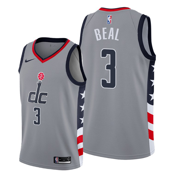 Washington Wizards #3 Bradley Beal Gray 2020-21 City Edition Men's Jersey