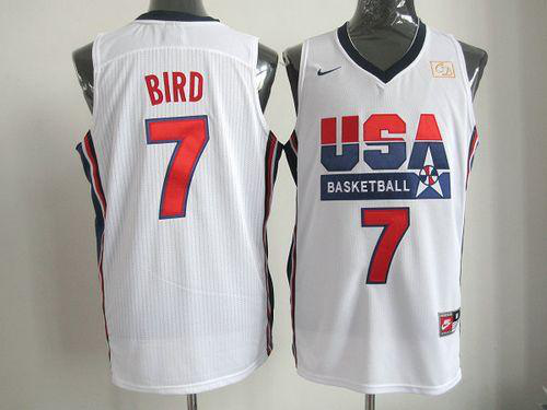 Nike Men's Team USA #7 Larry Bird White 2012 USA Basketball Retro Stitched NBA Jersey