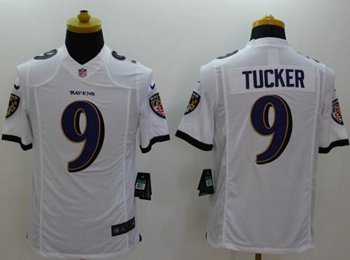 Nike Baltimore Ravens #9 Justin Tucker White Men's Stitched NFL New Limited Jersey