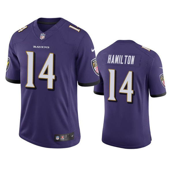 Men's Men's Baltimore Ravens Kyle Hamilton Purple 2022 NFL New Draft Vapor Limited Jersey