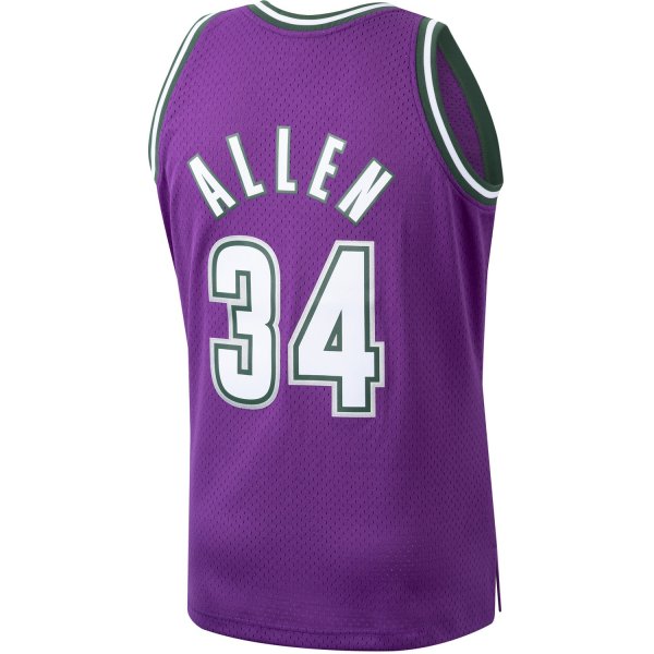 Men's Milwaukee Bucks Ray Allen Mitchell & Ness Purple 2000/01 Hardwood Classics Swingman Jersey