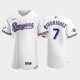 Men's Texas Rangers #7 Ivan Rodriguez White Home 50th Anniversary MLB Flex Base Jersey