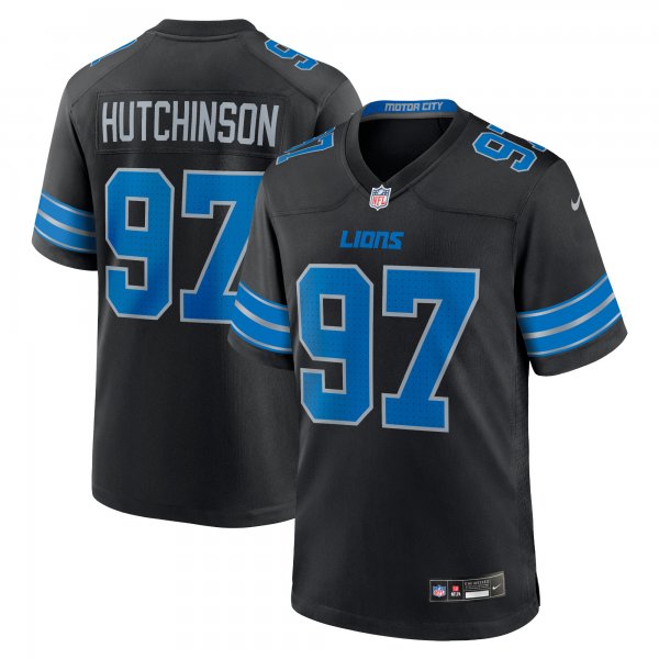 Men's Detroit Lions Aidan Hutchinson Nike Black 2nd Alternate Game Jersey