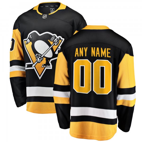 Men's Pittsburgh Penguins Fanatics Black Home Breakaway Custom Jersey