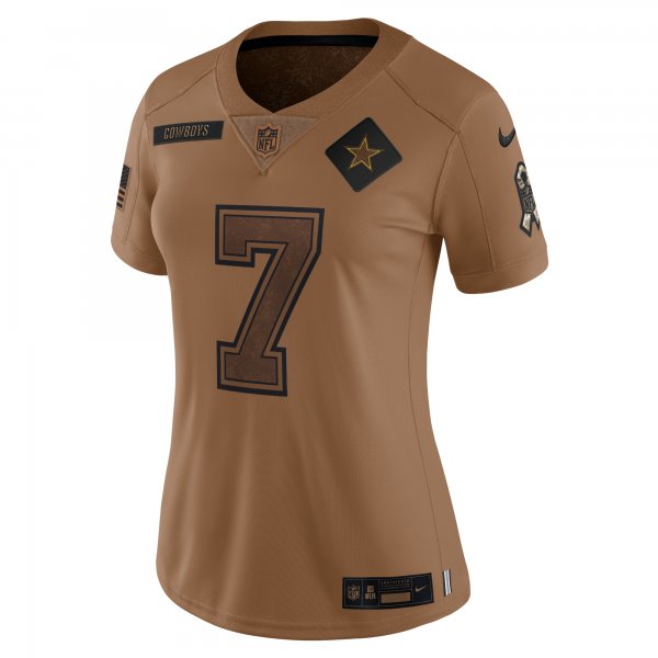 Women's Dallas Cowboys Trevon Diggs Nike Brown 2023 Salute To Service Limited Jersey