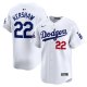 Men's #22 Los Angeles Dodgers Clayton Kershaw Nike White 2024 World Series Champions Home Limited Player Jersey