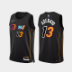 Men's Miami Heat #13 Bam Adebayo 2021-22 Black City Edition 75th Anniversary Jersey