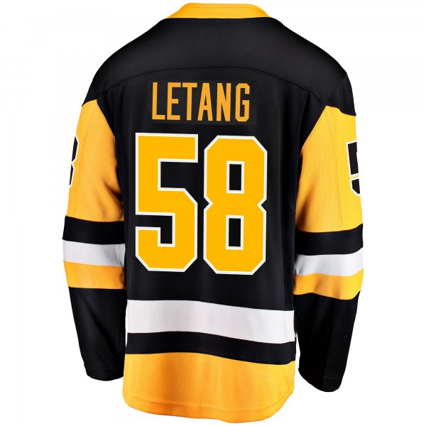 Men's Pittsburgh Penguins Kris Letang Fanatics Black Home Breakaway Jersey