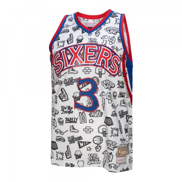 Men's Philadelphia 76ers Allen Iverson Mitchell & Ness White 1996/97 Swingman Jersey