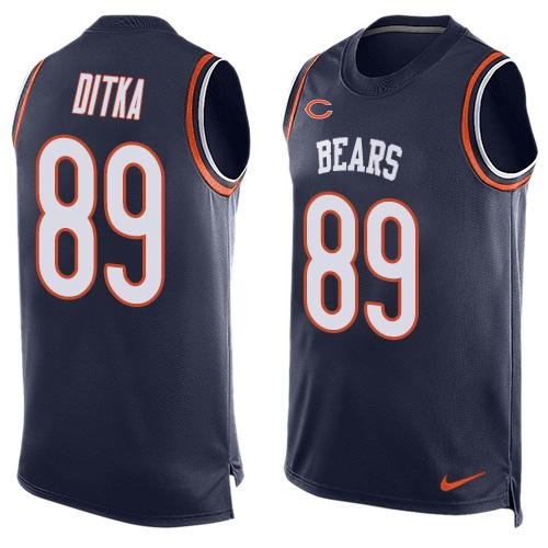 Nike Chicago Bears #89 Mike Ditka Navy Blue Team Color Men's Stitched NFL Limited Tank Top Jersey