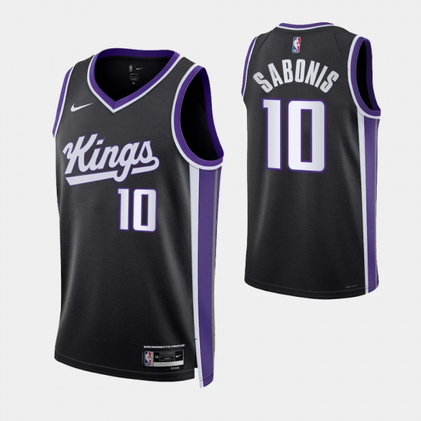 2023-24 Sacramento Kings Icon Edition #10 Domantas Sabonis Black Swingman Jersey