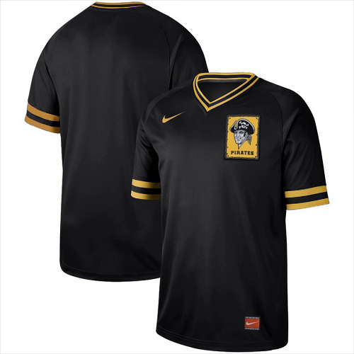 Men's Nike Pittsburgh Pirates Blank Black Cooperstown Collection Legend V-Neck MLB Jersey