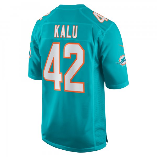 Men's Miami Dolphins Joshua Kalu Nike  Aqua Team Game Jersey