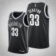 Men's Nike Brooklyn Nets #33 Nicolas Claxton Black Swingman Icon NBA Jersey