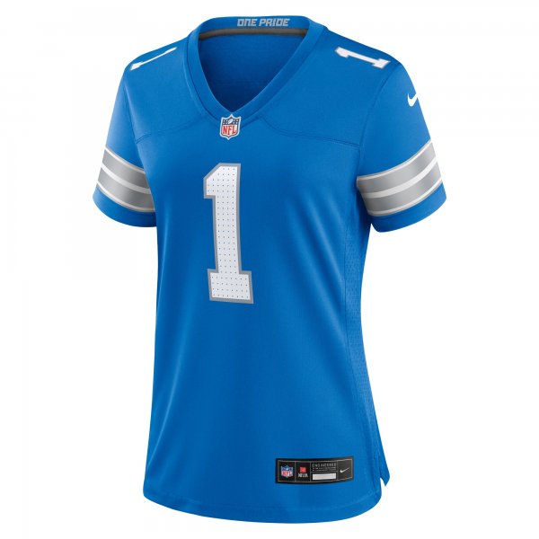 Men's Detroit Lions Number 1 Mom Nike Blue Game Jersey