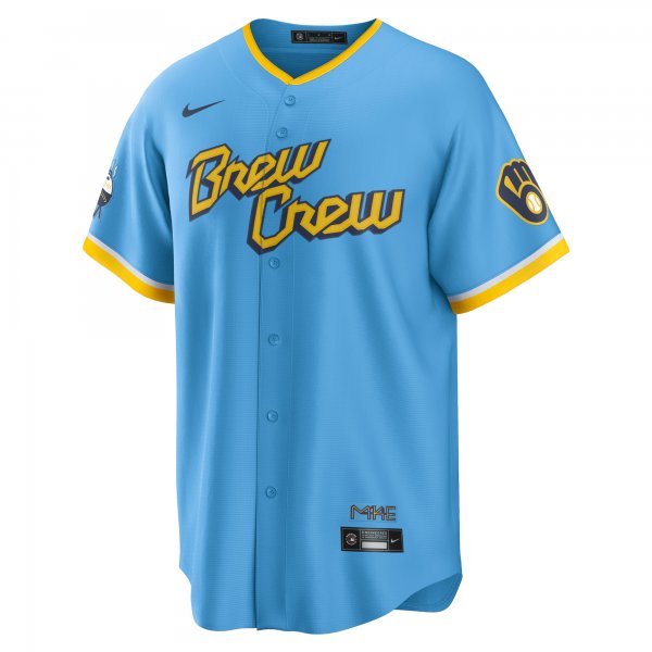 Men's Milwaukee Brewers Nike Powder Blue City Connect Replica Team Jersey