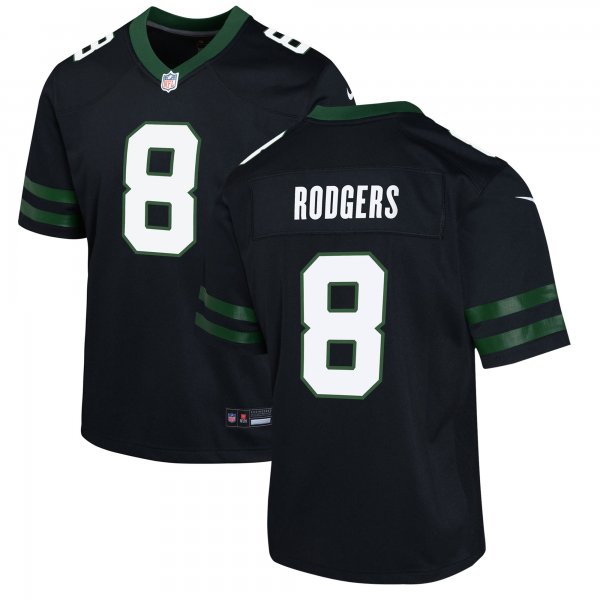 Youth New York Jets Aaron Rodgers Nike Legacy Black Alternate Game Jersey