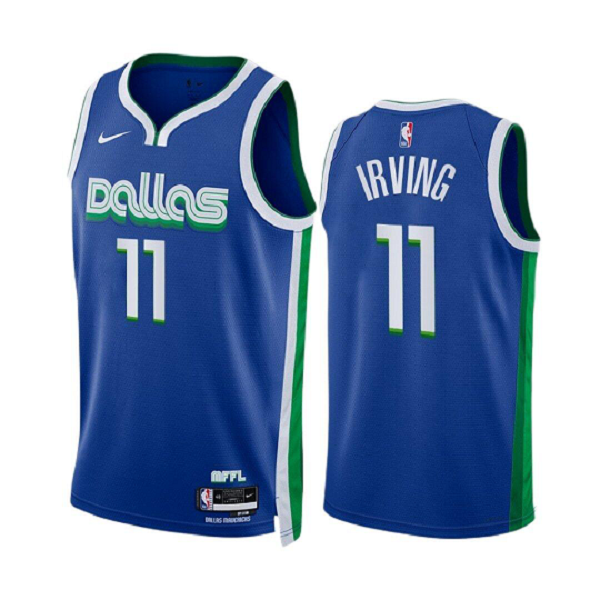 Men's Dallas Mavericks #11 Kyrie Irving 2022-23 City Edition Blue Jersey