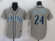 Men's Seattle Mariners #24 Ken Griffey Jr. Grey Stitched MLB Cool Base Nike Jersey