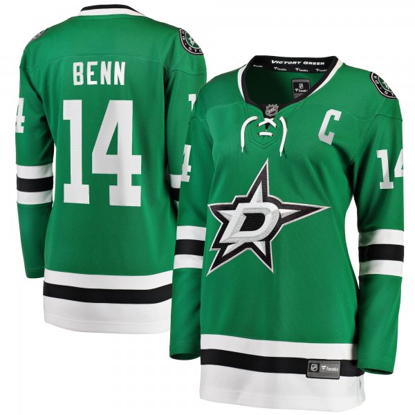 Women's Dallas Stars Jamie Benn Fanatics Kelly Green Captain Patch Home Breakaway Player Jersey