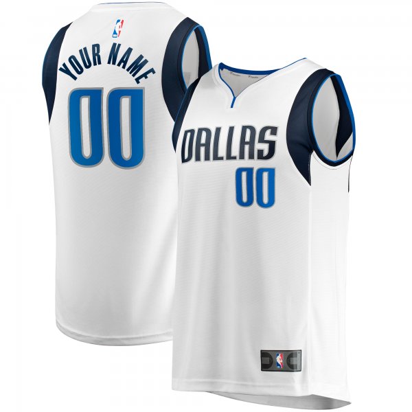 Men's Dallas Mavericks Fanatics White Fast Break Custom Replica Jersey - Association Edition