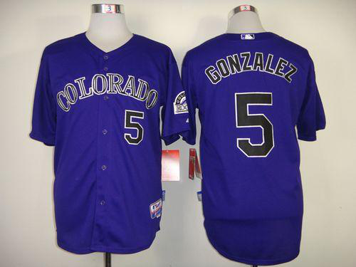 Colorado Rockies #5 Carlos Gonzalez Purple Cool Base Stitched MLB Jersey