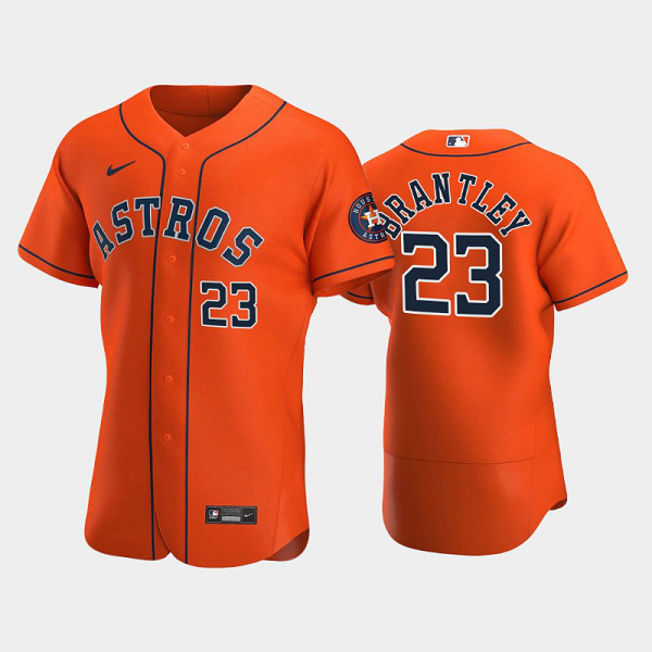 Men's Houston Astros #23 Michael Brantley 2020 Alternate Orange Flex Base MLB Jersey