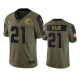 Cleveland Browns Denzel Ward Olive 2021 Salute To Service Men's Limited NFL Jersey