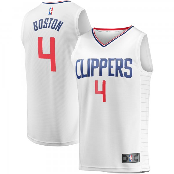 Men's LA Clippers Brandon Boston Fanatics White Fast Break Player Jersey - Association Edition