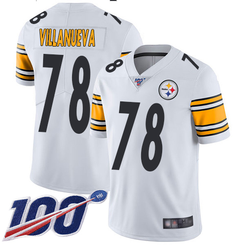 Pittsburgh Steelers #78 Alejandro Villanueva White Men's Stitched NFL 100th Season Vapor Limited Jersey