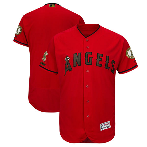 Men's Los Angeles Angels Blank Majestic Scarlet 2018 Memorial Day Collection Flex Base MLB Team Jersey