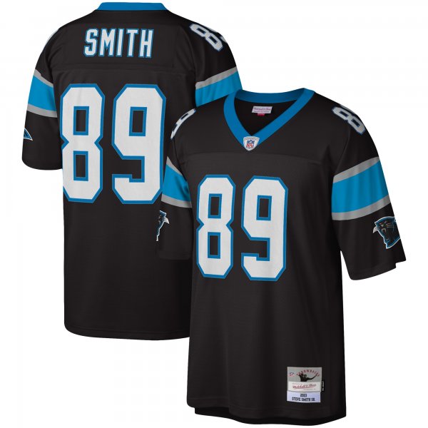 Men's Carolina Panthers Steve Smith Mitchell & Ness Black Legacy Replica Jersey