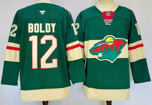 Men's #12 Matthew Boldy Minnesota Wild Green City Edition Jersey