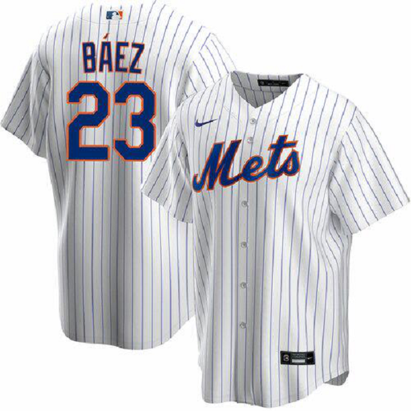 Men's New York Mets #23 Javier Baez White Stitched MLB Cool Base Nike Jersey