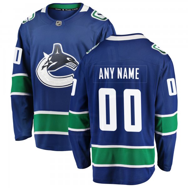 Men's Vancouver Canucks Fanatics Blue Home Team Breakaway Custom Jersey