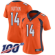 Women's Denver Broncos #14 Courtland Sutton Orange Team ColorStitched NFL 100th Season Vapor Limited Jersey