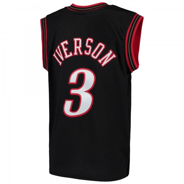 Youth Philadelphia 76ers Allen Iverson Mitchell & Ness Black Hardwood Classics Swingman Throwback Jersey